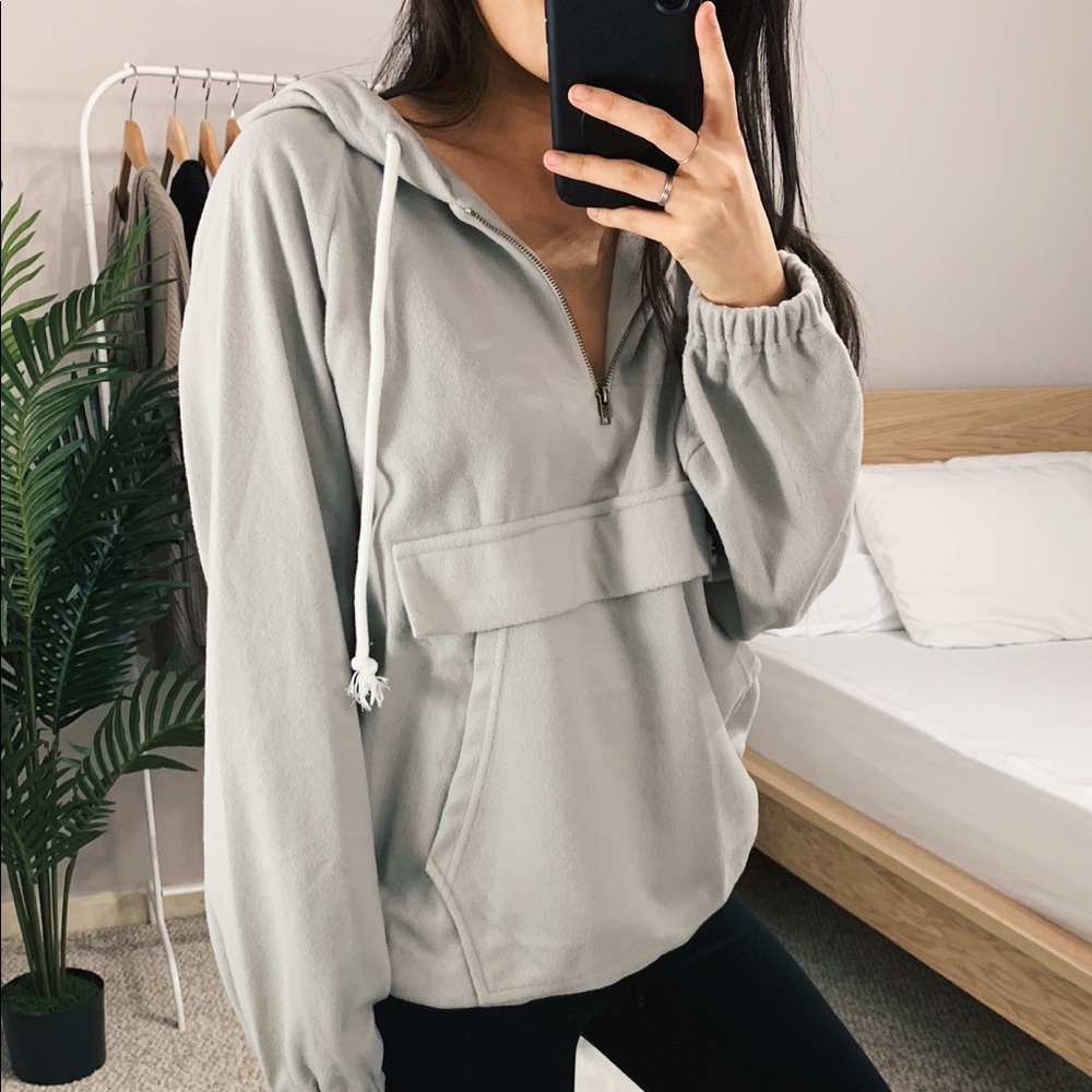 🆕 Miranda - Light Gray Zip Up Pullover - Picture 4 of 6